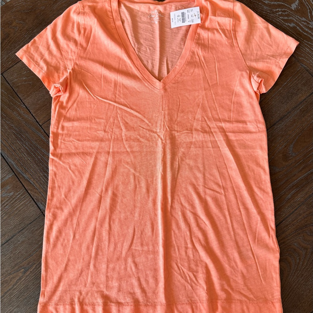 J. Crew peach V-Neck Short Sleeve Tee